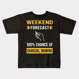 Weekend Forecast Charcoal Drawing Kids T-Shirt